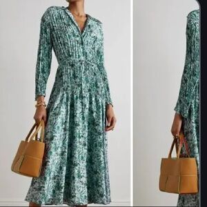 New With Tags, Vince pleaded blue floral dress, long sleeve size large